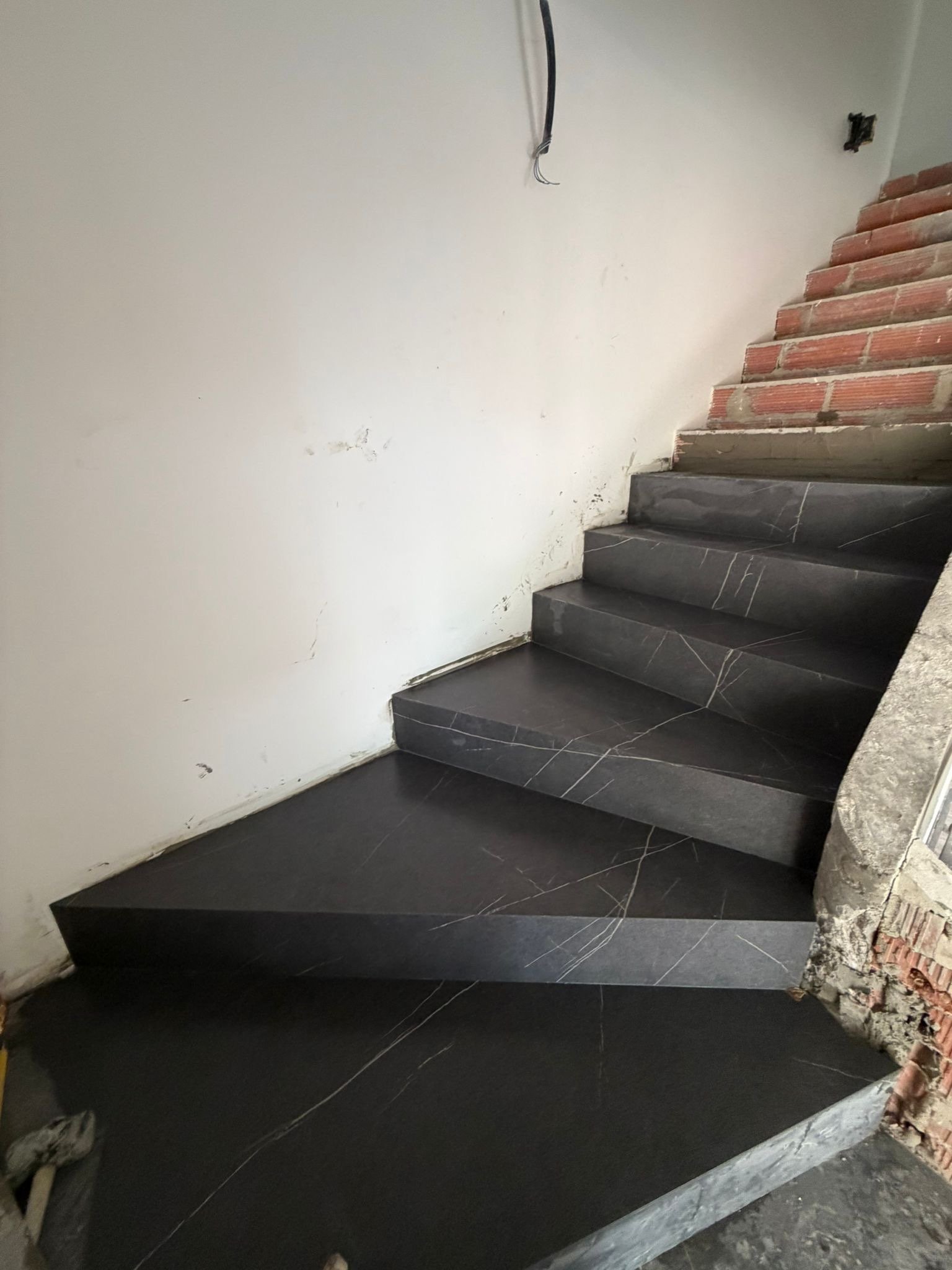 Trapbekleding in uitvoering